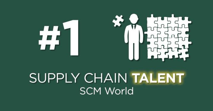 Green MSU background with a graphic "#1" and a puzzle with an outline of a person standing next to it, beneath it is white text that reads "supply chain Talent SCM World".