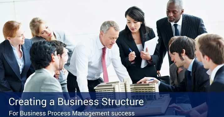 A group of business professionals looking at a small model of a pair of buildings.