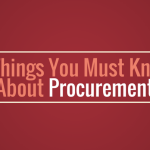 A red poster that says "5 things you must know about procurement".