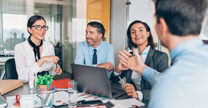 HR professionals having an office meeting